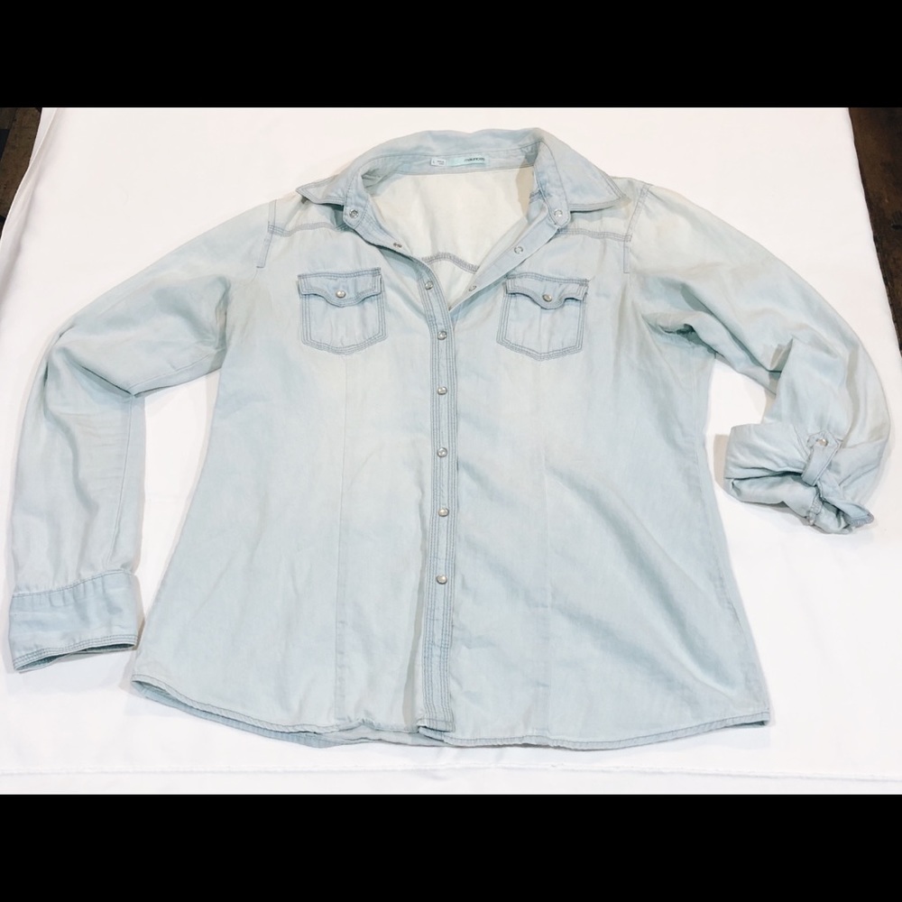 Light denim button up